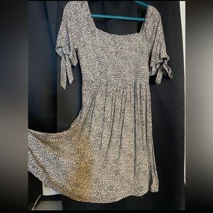 NWOT American Eagle Leopard Print cinch top skater dress- sz medium